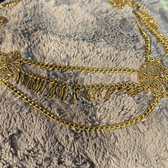 34” end to end Draping Golden Belt with Metal Fringe in each Section (4 total) - Picture 3 of 3